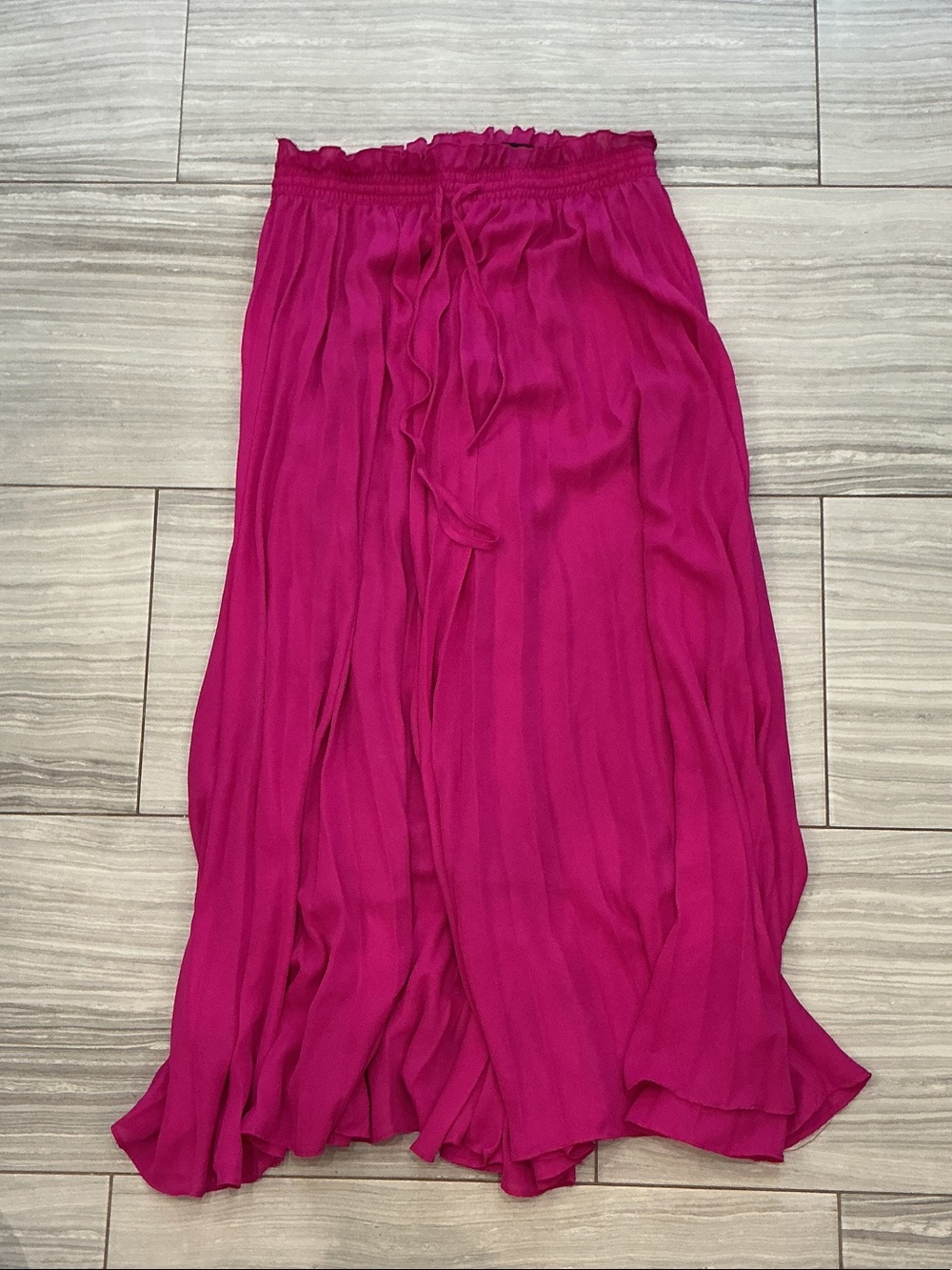 fab'rik Fuchsia Pleated Maxi Skirt